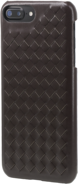 Funda de piel auténtica Treccia para Apple iPhone 6 Plus/6s Plus/7 Plus/8 Plus, Marrón