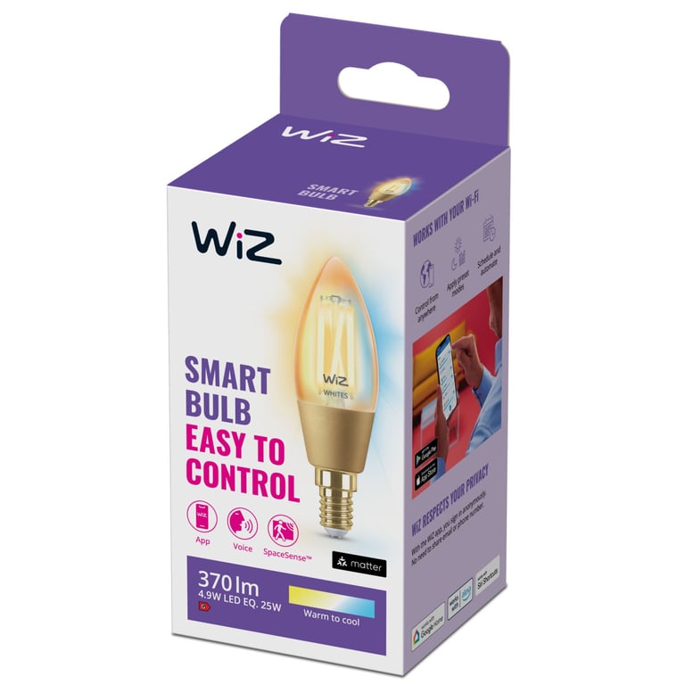 WiZ Ampoule ambre à filament 25 W C35 E14