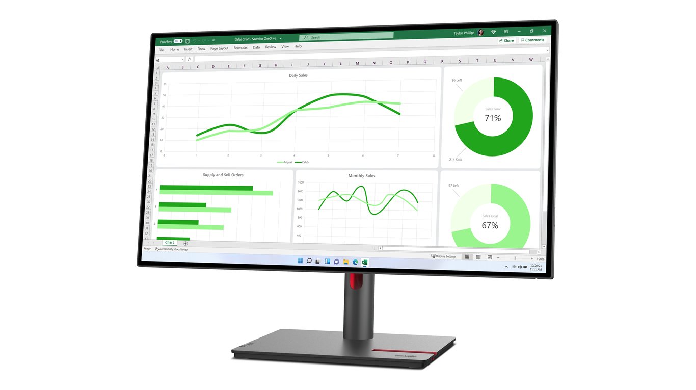 Lenovo ThinkVision P27q 30 68 6 cm 27 2560 x 1440 Pixel LED Schwarz [Energieklasse F] 63A2GAT1EU Neuf - vue 2