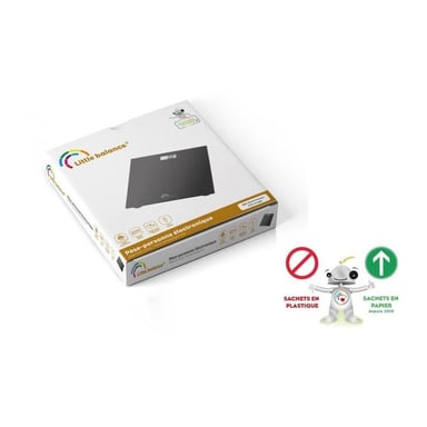 Pese-personne électronique - LITTLE BALANCE - 160 kg max - plateau verre trempé - couleur gris