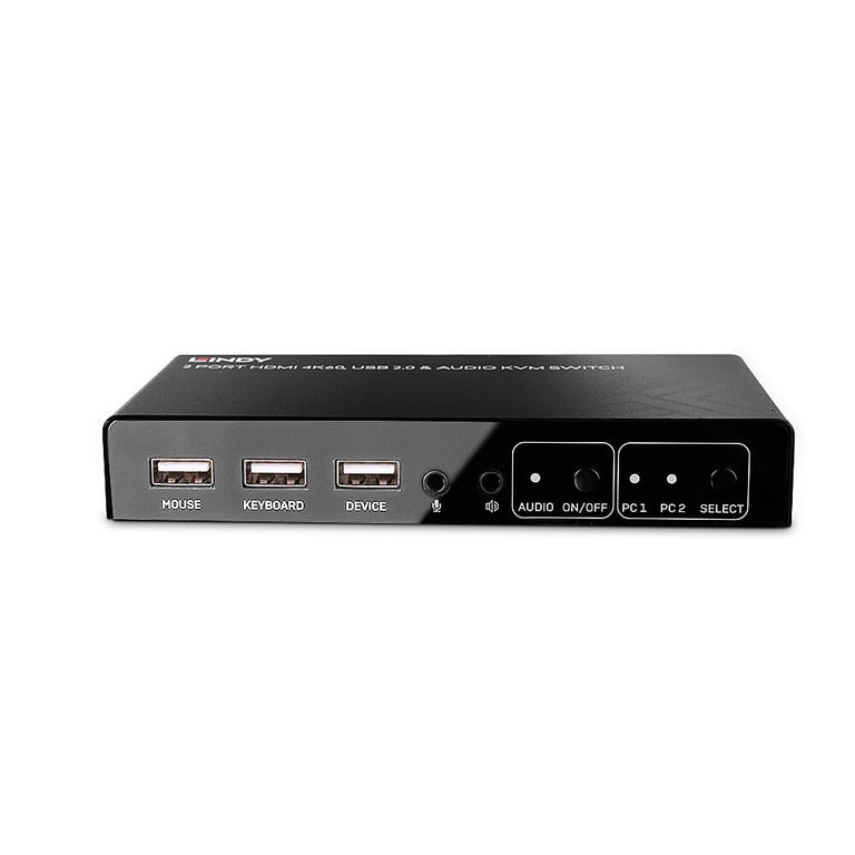 Lindy Commutateur écran clavier audioUSB HDMI 4K60 USB 2.0 2 x KVM / audio / USB 1 utilisateur local de bureau - vue 3
