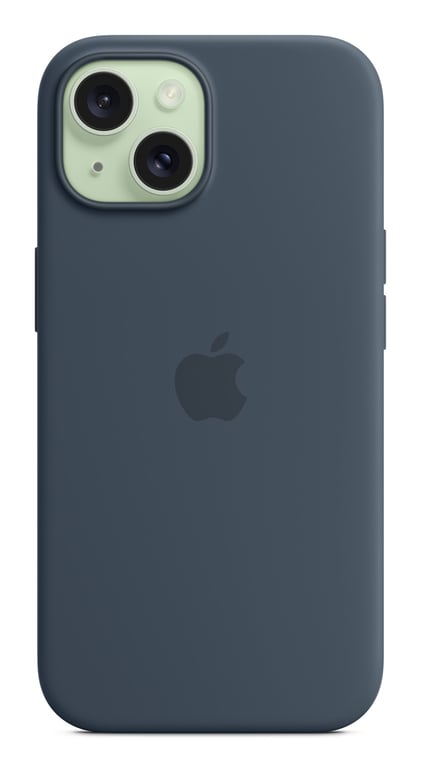 Apple Silicone Case with MagSafe Bleu Orage iPhone 15 Bleu marine - vue 3