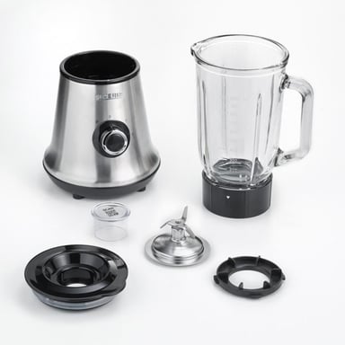 SEVERIN SM3734 Batidora, recipiente de cristal d1L extraíble, 2 velocidades + función de pulso, 22 000 rpm, cable de alimentación, acero inoxidable / Negro