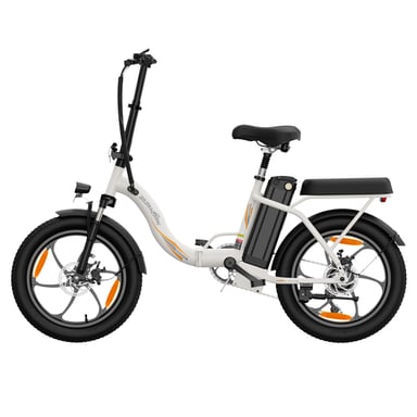 Vélo électrique pliant ZAZAWORK C16, batterie amovible 48 V 16 Ah, transmission Shimano 7 vitesses - Blanc