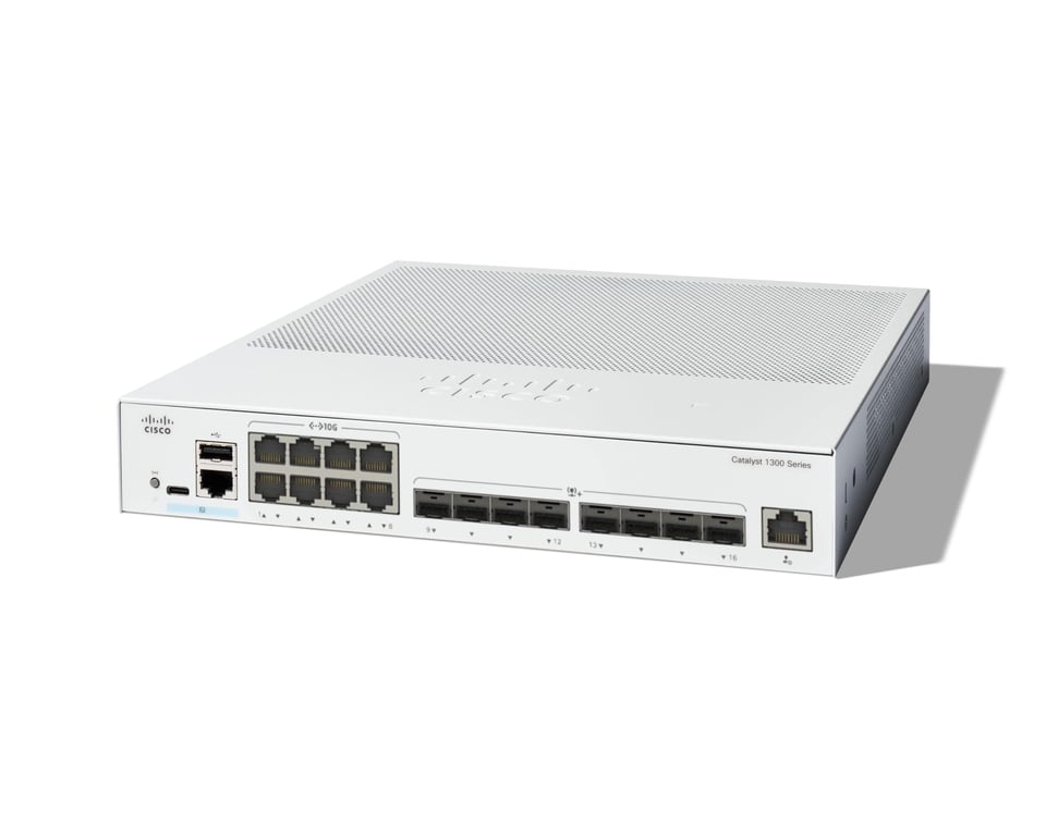 Cisco Catalyst 1300 16XTS Commutateur C3 intelligent 8 x 10GBase T + 8 x 10 Gigabit SFP+ Montable sur rack - vue 4