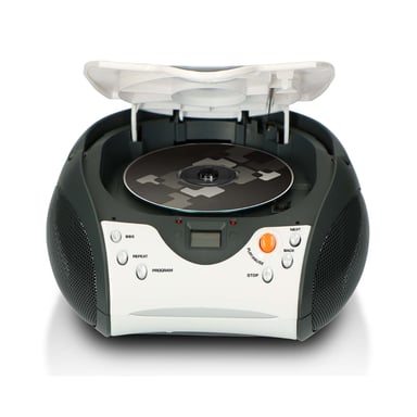 Radio FM Stéréo Portable avec Lecteur CD et Antenne Télescopique Blanc