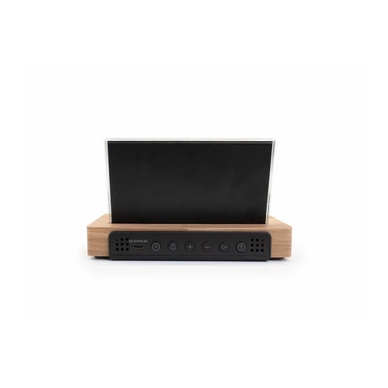 Réveil station météo - THOMSON - Bois clair - Affichage température, Hygrométrie, Double alarme, USB-C, Sonde sans fil - Neuf