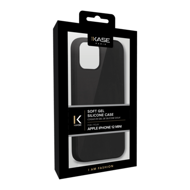 Funda de gel de silicona suave para iPhone 12 mini, negro satinado