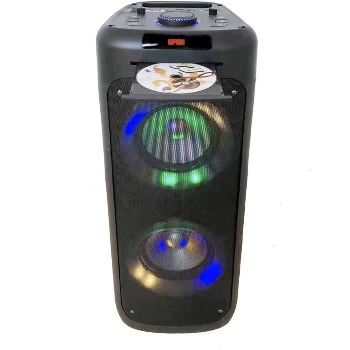 Enceinte Autonome Lumineuse Avec Lecteur CD Inovalley MS06-CD-XXL -  Bluetooth 5.0 / USB - 1000W - Karaoké, RADIO
