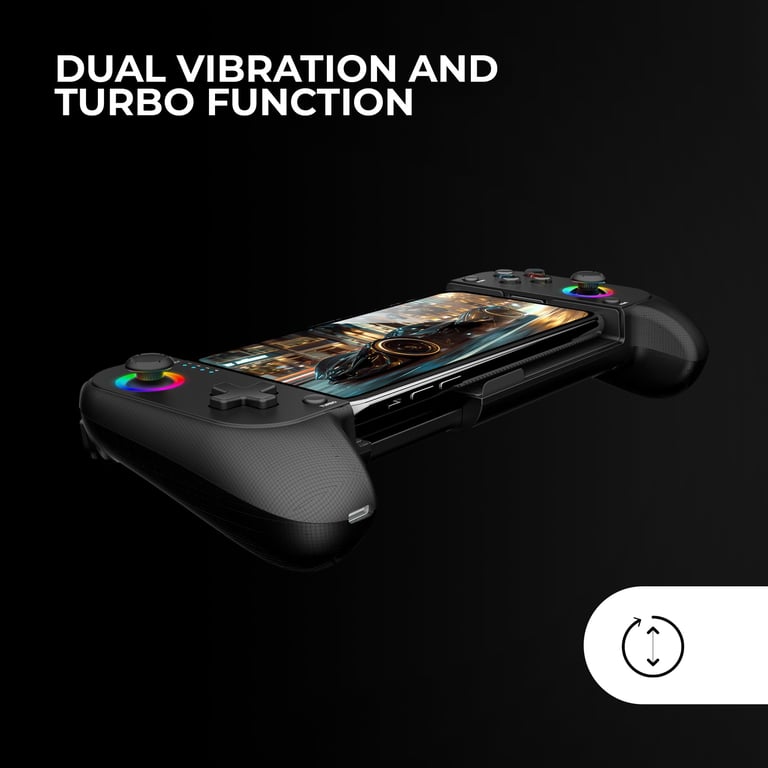 Manette Bluetooth 5.0 MARSGAMING MGPX RGB Neon Double Vibration Fonction Turbo - vue 2