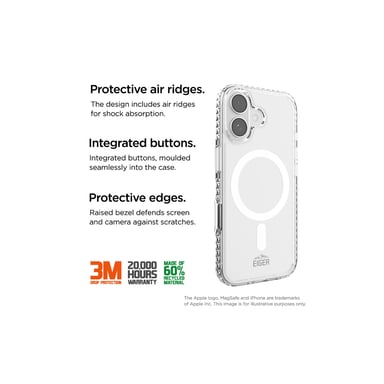 EIGER Funda Transparente Ultra-reforzada Magsafe Ice Grip *Prueba de Caída 3 Metros* para iPhone 17