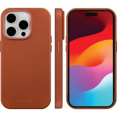 DBRAMANTE1928 Funda de piel Roskilde MagSafe compatible para iPhone 15 Pro Max Marrón claro