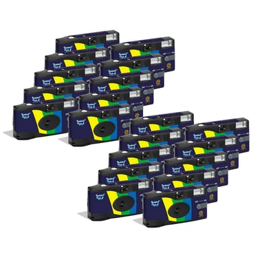 GT Photo GT27FL Realishot Flash - Paquete de 20 cámaras desechables de 35 mm con flash, 27 exposiciones, ideal para eventos, viajes y recuerdos, compactas, ligeras y fáciles de usar - Gris