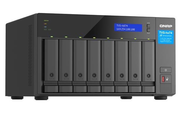 QNAP TVS-h874 NAS Tower Intel® Core? i5-12400 32GB DDR4 QuTS hero Nero