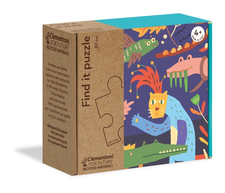 Clementoni Find it puzzle Bungle in the jungle Jeu de puzzle 33 pièce Animaux Neuf