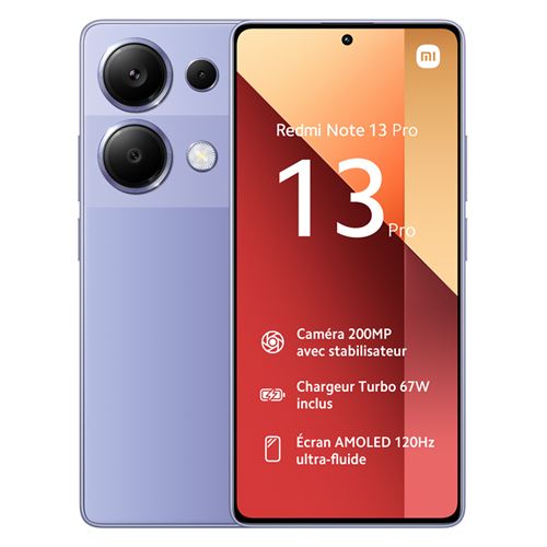 Redmi Note 13 Pro (4G) 256 Go, Lavande - Bon état
