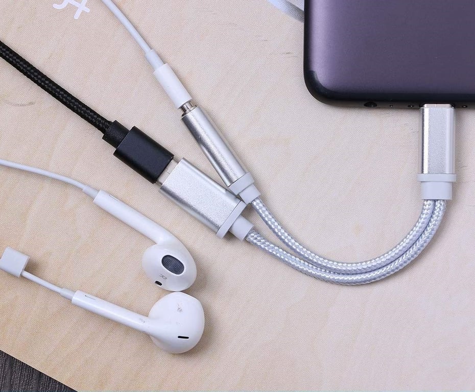Adaptateur Type C/Jack pour Smartphone 2 en 1 Audio USB-C Ecouteurs  Chargeur Casque - Shot Case