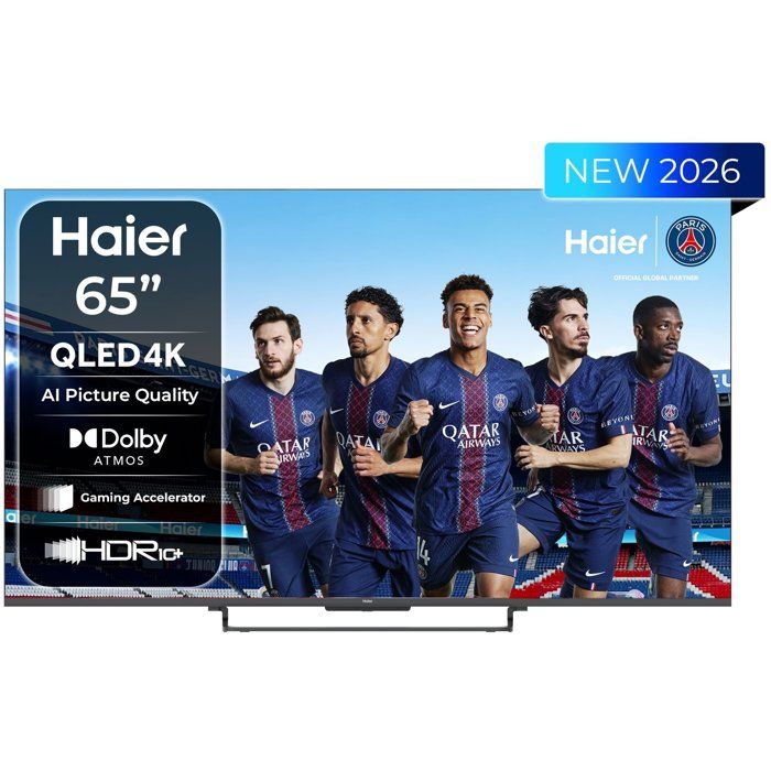 Haier H65S85GUX TV QLED 65 164 cm 4K UHD 3840x2160 HDR10+ Google TV 4xHDMI 2.1 WiFi - vue 3