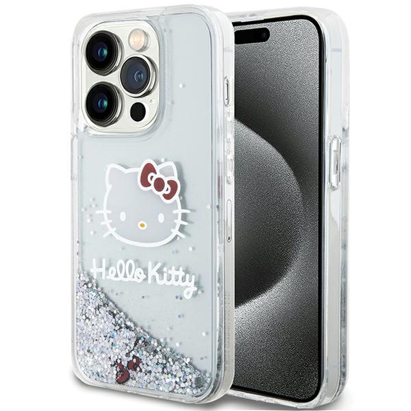 Hello Kitty Coque de téléphone - iPhone 15 Pro - Argent - Souple - Glitter
