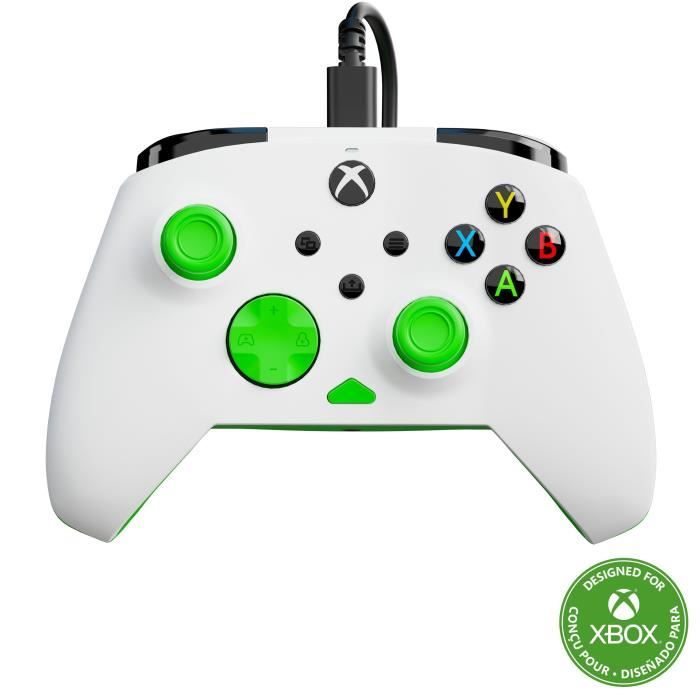 Manette de jeu - Xbox Series X|S, Xbox One et PC - Rematch Core - RGB - Filaire - Blanc / Vert - - Neuf