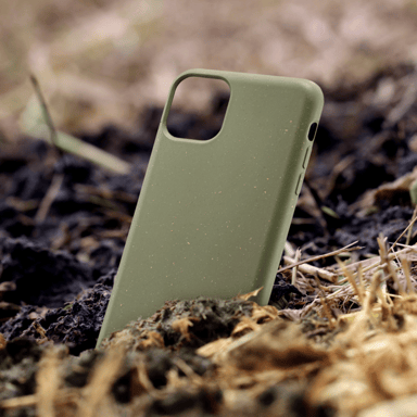 Guscio organico vegano antibatterico 100% a zero rifiuti per Apple iPhone 11 Pro, verde basilico