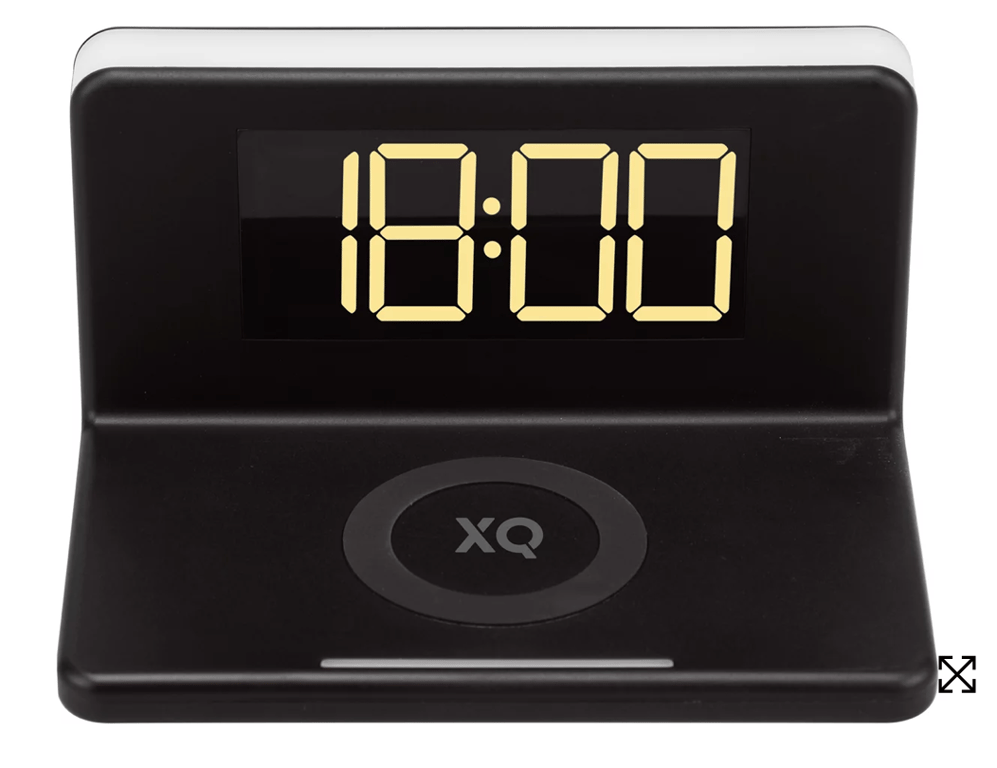 Reloj despertador con cargador inalámbrico de 10 W Negro - Xqisit
