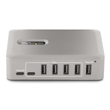 StarTech.com Hub Concentrador USB-C de 10 Puertos - 8x USB-A/2x USB-C - con Fuente de 65W - USB 3.1 10Gbps - Ladrón USB Tipo C con Certificación USB-I