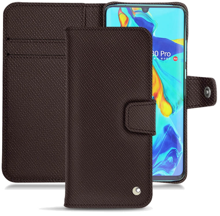 Housse cuir Huawei P30 Pro - Rabat horizontal portefeuilleMarron