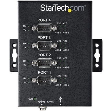 StarTech.com Adaptador Hub Serie RS232/RS485/RS422 a 4 puertos USB - Convertidor Ladrón USB 2.0 a Serial DB9 - IP30 - de Montaje en Carril DIN - Prote