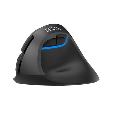 DELUX - M618 Mini DB Negro - Ratón inalámbrico vertical 2.4G 2400 DPI