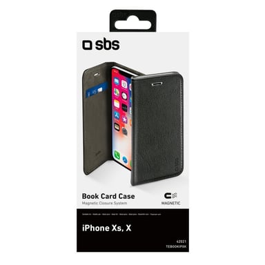 SBS TEBOOKIPXK cover protettiva per cellulare 14,7 cm (5.8'') Custodia con portafoglio Nero Apple iPhone X Apple iPhone XS