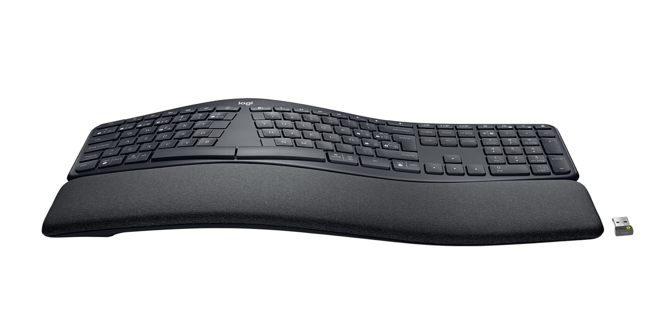 Logitech Ergo Series ERGO K860 for Business Clavier full size sans fil 2.4 GHz Bluetooth 5.0 LE QWERTY Espagnol Europe - vue 2