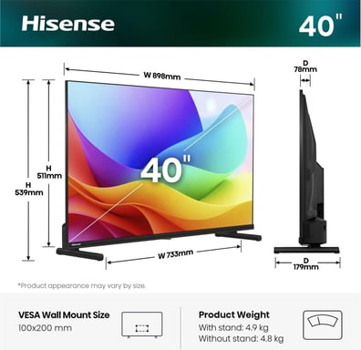 Hisense 40A59S TV QLED Full HD 40'' Smart Negro