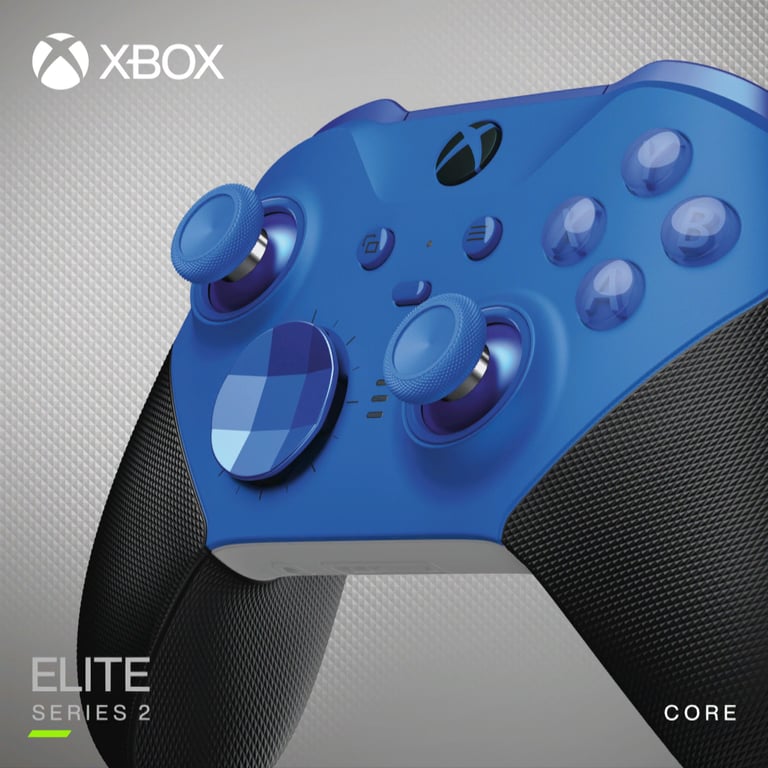 Microsoft Xbox Elite Series 2 - Core Noir, Bleu Bluetooth/USB Manette de jeu Analogique/Numérique PC, Xbox One, Xbox One S, Xbox One X, Xbox Series S, Xbox Series X - Neuf