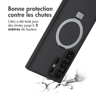 Accezz Coque Ring Stand avec MagSafe pour Samsung Galaxy S24 Ultra - Noir