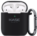 (O) Custodia di ricarica wireless per Apple AirPods in morbido silicone gel, nero satinato