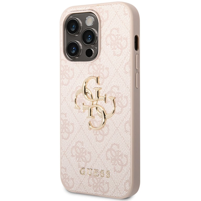 Guess Coque 4G Metal Logo Backcover pour Apple iPhone 14 Pro Max Rose - vue 3
