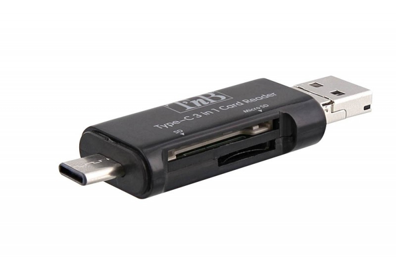 T'nB Lecteur de carte 3 en 1 SD microSD micro USB 2.0USB 2.0USB C - vue 2