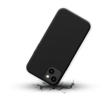 Custodia antiurto in morbido silicone gel per Apple iPhone 14 Plus, nero satinato