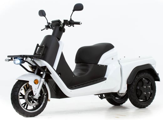 Cargo - Scooter électrique 50cc - moteurs 2x2000 W - 2 batteries 72V 50Ah, blanc