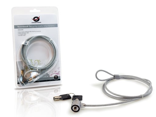 Conceptronic CNBSLOCK15 câble antivol Argent 1,5 m