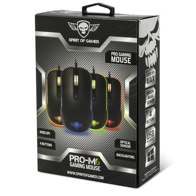 Spirit of Gamer Pro-M6 souris Jouer Ambidextre USB Type-A Optique 4000 DPI