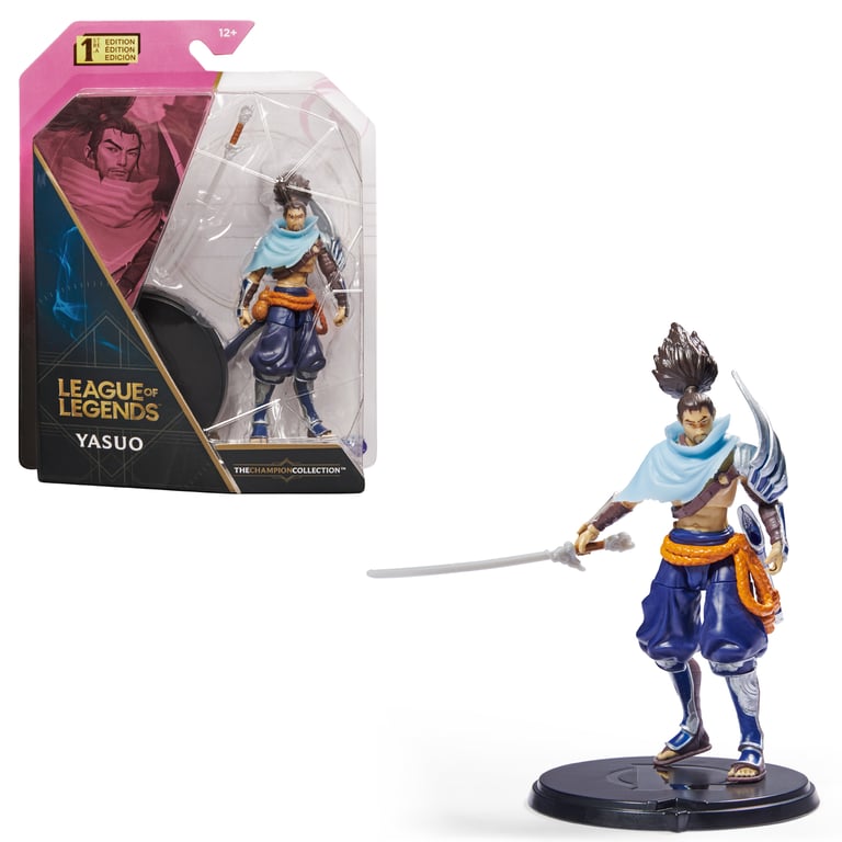 League of Legends - FIGURINE 10 CM YASUO - Figurine Articulée Yasuo 10 cm A Collectionner - Avec Détails Qualité Et 1 Accessoire - Collection Champion - 6062259 - Jouet Enfant 12 ans et + - Neuf