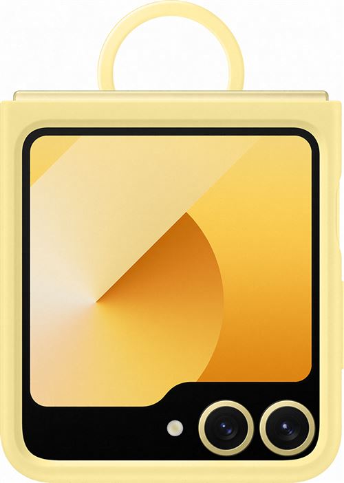 Coque en silicone avec anneau Samsung pour Samsung Galaxy Z Flip6, Jaune - Neuf