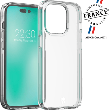 Coque renforcée iPhone 14 Pro FEEL Origine France Garantie 2m Transparente + Garantie à vie - Origine France Garantie Force Case