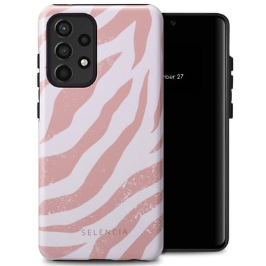 Selencia Coque arrière Vivid pour Samsung Galaxy A52(s) (5G/4G) - Colorful Zebra Old Pink