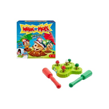 Jeu d'arcade Whac-A-Mole Mattel Games Chass'taupes Électronique 1-2 joueurs Rouge/Vert