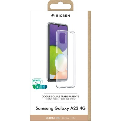 Coque Samsung G A22 Silisoft souple Transparente Bigben