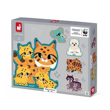 Juego de 5 puzzles de animales en evolución con WWF