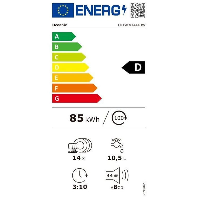 Lave vaisselle pose libre OCEANIC OCEALV1444DW 14 couverts Induction L60cm 44 dB - vue 5